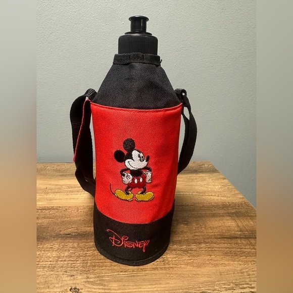 Disney Accessories - Vintage Disney Mickey Mouse Embroidered Zip Up Insulated Bottle Holder